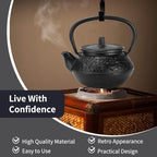 10oz/300ml Stovetop Tea Kettle, Japanese Cast Iron Teapot Traditional Kung Fu Teapot Kettle with Stainless Steel Infuser for Brewing Loose Leaf Tea - Image 4