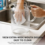 Bivvclaz 1 Gallon Glass Pitcher with Lid and Handle, Stripes Water Pitcher for Fridge, Borosilicate Glass Carafe for Hot/Cold Drink, Extra Large Jug for Iced Tea, Coffee, Juice, Homemade Beverage - Image 3
