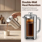 EDELHAUS Stainless Steel French Press Coffee Maker - Plastic-Free, 34 oz - Image 4