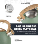 POLIVIAR Tea Kettle, 2.7 Quart Stovetop Tea Kettle, Audible Whistling Teapot with Crackle Finish, Food Grade Stainless Steel for Anti-Rust, Anti Hot Handle, Suitable for All Heat Sources (JX2023-LRG) - Image 6