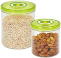 Coffee Canister, 2Pcs Vacuum Seal Containers, Airtight Kitchen Food Storage Container, for Grounds Coffee Bar Accessories, Beans, Tea, Flour, Cereal, Sugar, 2.1QT+1.1QT by snugtopia