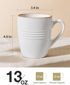 famiware Jupiter Coffee Mugs Set of 4, 13oz Coffee Mug Cups with Handle - Image 4