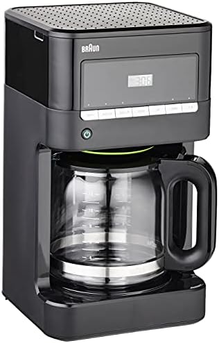 Braun Brew Sense 12 Cup Drip Coffee Maker - Pause & Pour Mid Brew, Programmable Coffee Machine with 24-Hour Timer & Clock, 1-4 Cup Functions, Self Clean, Auto Shutoff, Removable Filter Basket, Black by Unknown