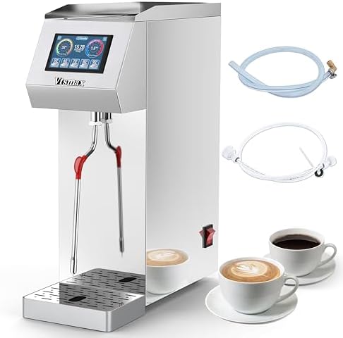Commercial Milk Frother and Steamer 2000W, 6 Temp Settings, Silver by Vtsmax