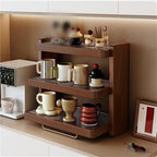 Coffee Mug Holder Rack, 3-Tier Countertop Display Shelf, Solid Wood Desktop Storage for Kitchen, Dining Room, Coffee Bar by Unknown