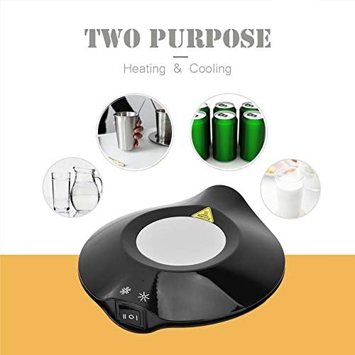 Heating and Cooling Coaster, Heating and Cooling Dual-Purpose Coaster, Cup Coaster Getting Hot Drink for Getting Cool Drinks Mate Tea for (Black) - Image 6