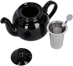 London Pottery Farmhouse 4 Cup Ceramic Teapot with Removable Infuser and Lid, Large Tea Pot with Stainless Steel Fine Mesh Strainer, 40.6 OZ / 1200ml Tea Pot for Loose Tea or Bags (Gloss Black) - Image 4