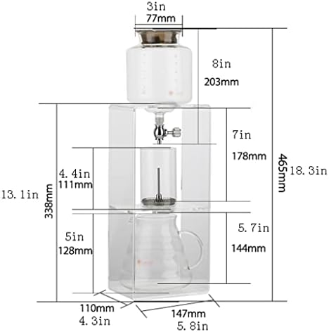 JITEM Cafetera Ice Cold Dripper Coffee and Tea Maker Dripper Brewer Maker with Adjustable Water Flow Stainless Steel Filter Glass Carafe for Coffee or Tea - Image 2