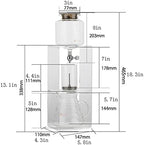 JITEM Cafetera Ice Cold Dripper Coffee and Tea Maker Dripper Brewer Maker with Adjustable Water Flow Stainless Steel Filter Glass Carafe for Coffee or Tea - Image 2