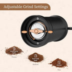 Manual Coffee Grinder, Stainless Steel Conical Burr Hand Mill with Glass Jar, Adjustable Settings, Portable Coffee Bean Grinder for Espresso, Pour Over, French Press, Black - Image 2
