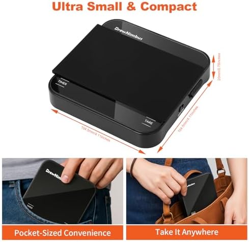 Mini Coffee Scale with Timer, 2kg/0.1g High Precision Scale for Espresso & Pour-Over, Portable Digital Kitchen Scale, 4 Modes & 3 Units, USB Charging, Tempered Glass Platform, Black - Image 2