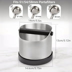 Coffee Grounds Knock Box, Large Stainless Steel Espresso Coffee Knock Box, Coffee Grind Knock Out Box with Removable Knock Bar and Coffee Brush, Coffee Grounds Container with Non-Slip Base - Image 3
