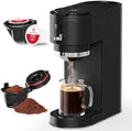 Single Serve Coffee Maker – Brew with Coffee Pods & Grounds, Compatible with Kcup Coffee Pods, Small Sizes Up to 6 8 10 12 14 Oz, 14 Oz Water Reservoir, Easy to Clean for Office Travel Home, Black by Electactic