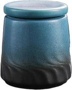 ELEFOCUS Ceramic Tea Canisters, Cat and Dog Ash Urn, Retro Style, for Living Room by ELEFOCUS