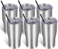 VEGOND 20oz Tumbler Stainless Steel Tumbler Cup with Lid And Straw Vacuum Insulated Double Wall Travel Coffee Mug(Stainless 6 Pack) by VEGOND