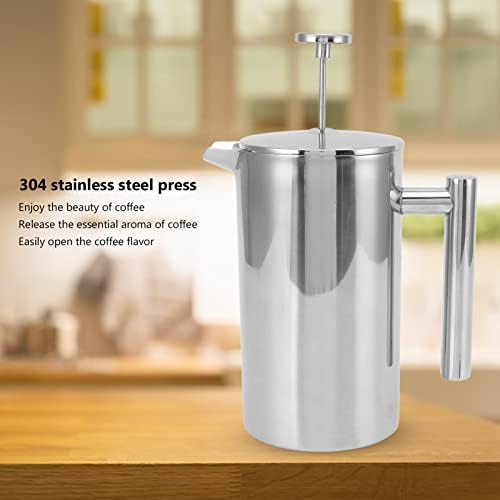 Stainless Steel Insulated Coffee Press with Screens, French Press Coffee Tea Maker, Dishwasher Safe, Double Wall Teapot Hand Brewed Insulated Caffettiere for Good Coffee and Tea(800ML) - Image 3
