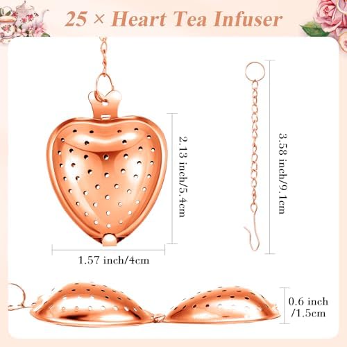 Qinyoung 25 Sets Bridal Shower Tea Party Favors for Guests, Rose Gold - Image 3