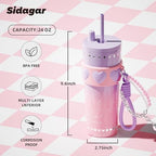 24 oz Ceramic Lined Insulated Stainless Steel Tumbler, Neo Purple - Image 2