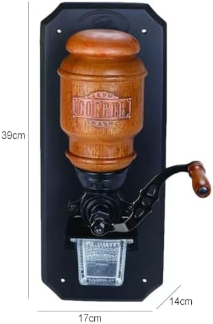 Wall Mounted Manual Coffee Grinder, Vintage Hand Crank Burr Mill With 20g Bean Hopper And Glass Grounds Cup, Adjustable Grinding Tool For Home Kitchen, Cafe And Commercial Use - Image 7