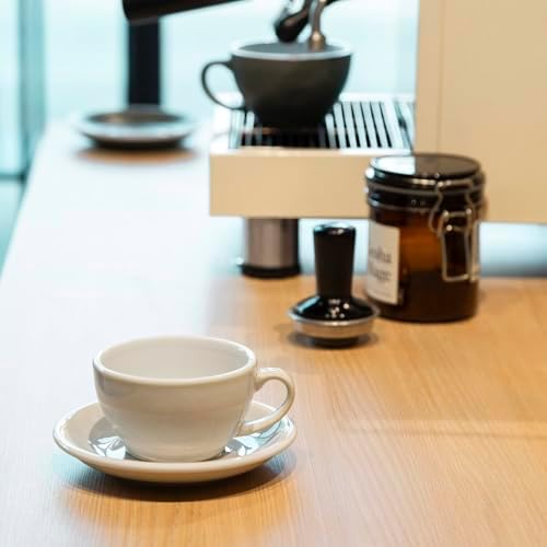 Loveramics Coffee Cup Ceramic, 8 oz Latte Art Cup with Saucer for Cappuccino, Tea, Espresso, Thick - walled stoneware Cappuccino mug Set for Cafe and Barista - Potters Colours (Ivory, 8OZ) - Image 4