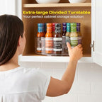 Divided Lazy Susan Turntable Organizer, 11.5" Clear Round Lazy Susan - Image 4