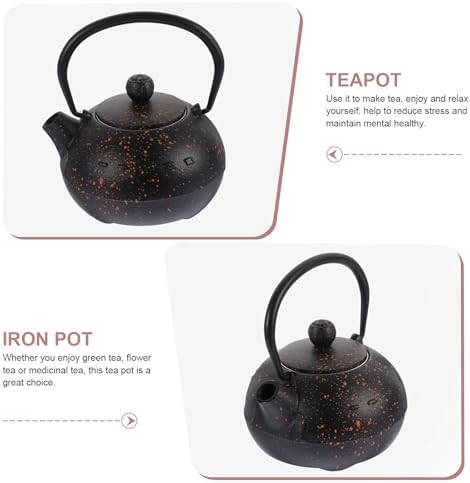 SHINEOFI Vintage Retro Iron Teapot 0.4l Tetsubin Cast Iron Tea Pot with Handle Small Japanese Stovetop Tea Kettle for Home Brewing - Image 7