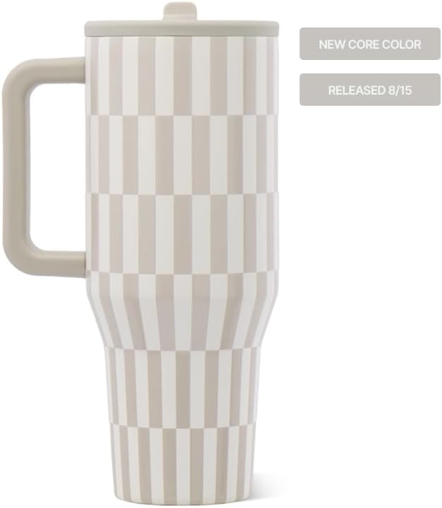 HydroJug Traveler 32oz, Insulated Tumbler with Handle & Straw, Latte - Image 2