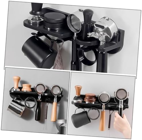 No-drill Espresso Organizer Shelf Floating Coffee Station Holder for Tamper Accessories Wall Mounted Storage for Espresso Machines Easy Installation - Image 3
