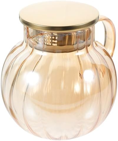 1300ml Heat-resistant Amber Glass Teapot with Removable Infuser Thickened Loose Leaf Tea Kettle for Home and Office Brewing by CORHAD