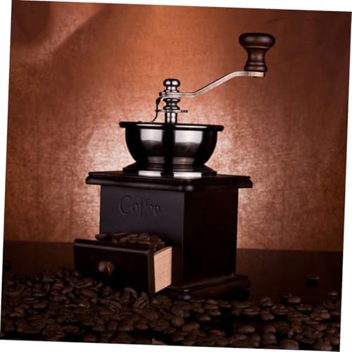 Manual Coffee Bean Hand Grinder Wooden Burr Mill for Grain - Image 5