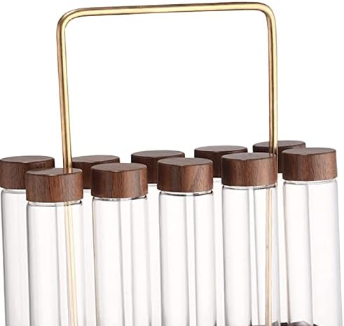 10 Pieces Storage Jar Coffee Tray Espresso Bean Storage Rack with Wooden Stand Airtight Sealed Borosilicate Glass Containers Suitable for - Image 3