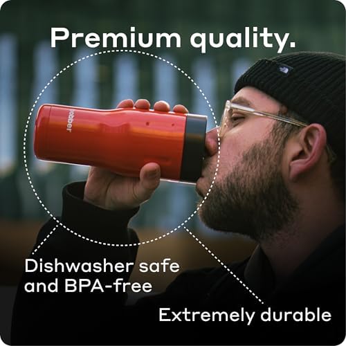 BOBBER 16 oz Stainless Steel Coffee Travel Mug – Leak-Proof, Spill Proof, Vacuum Insulated Coffee Tumbler for Car, Men – Dishwasher Safe Mug, Fits Car Cup Holder, Keeps Hot for 8 Hours (Red) - Image 5