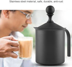 Manual Milk Frother, Stainless Steel Double Layer Mesh Manual Milk Frother, Ergonomically Frother Handheld, for Cappuccino, Coffee Latte, Hot Chocolate[800ML] - Image 3