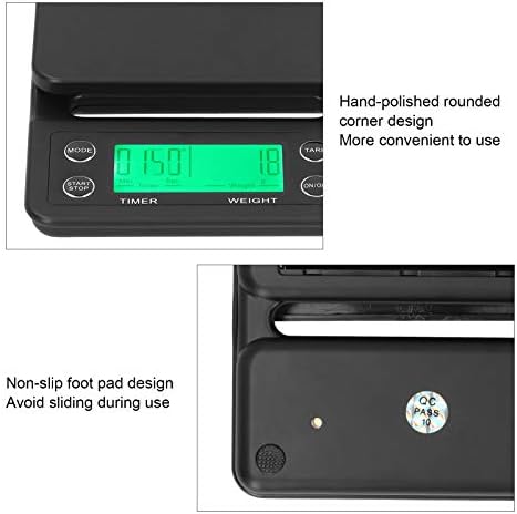 Portable Electronic Digital Kitchen Scale with Timer, 3kg/0.1g Accurate Pour Over Coffee Scale - Image 4