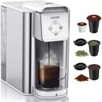 SIFENE 3-in-1 Single Serve Coffee Maker for Pods, Grounds & Tea, White by SiFENE