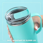 Swig Life 22oz Travel Mug, Insulated Tumbler with Handle and Lid, Travel Coffee Mug, Cup Holder Friendly, Stainless Steel 22 oz Tumbler, Reusable Insulated with Lid (Azalea Golf Ball) - Image 5