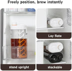 Cold Brew Coffee Maker,33 oz BPA free Pitcher with 350-Mesh Ultra-Fine Filter, Refrigerator Horizontal Stackable Space Saving, Airtight & Leak-Proof for Iced Coffee,Tea & Lemonade (Black) - Image 3