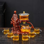 Zurucily Kungfu Tea Sets Semi Automatic Glass Teapot Set (Meditation-red) - Image 2