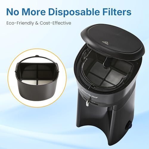 Iced Tea Maker Machine with 20OZ Pitcher, Cold Brew Coffee Maker with Reusable Filter, Strength Control for Flavor, Compact Single Serve Machine for Grounds/Tea for Home & Office, Black - Image 6