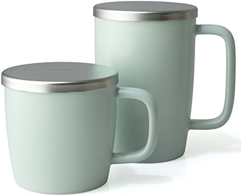 FORLIFE Dew Satin Finish Brew-In-Mug with Basket Infuser & Stainless Lid 11 oz. (Minty Aqua) - Image 7