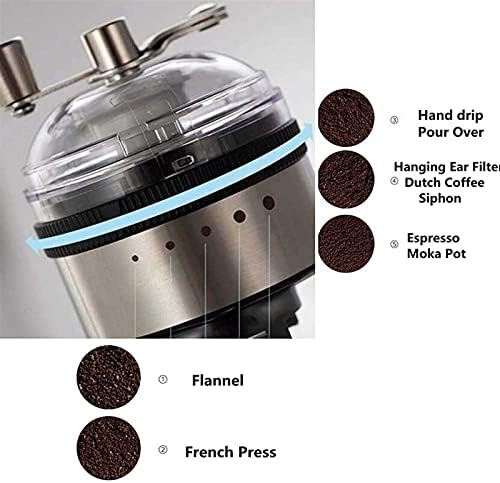 Manual Coffee Grinder, Ceramic Burr Coffee Bean Grinder，Adjustable Hand Coffee Grinder,Stainless Coffee Grinder Manual,for Home, Office, Travel, campin - Image 5