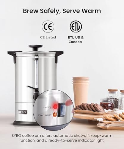 SYBO 120 Cup Commercial Coffee Urn, 18 L Large Coffee Maker - Image 5