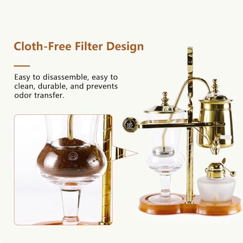 AIZYR Balance Syphon Coffee Maker, Belgium Manual Pot Gravity Brewing System Manual Tabletop Coffee Brewer for Camping Coffee Bars Restaurant - Image 4