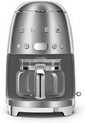 Smeg 50's Retro Style Aesthetic Drip Coffee Machine with 10 Cup Glass Carafe, Auto Start Feature, Keep Warm Plate, and Two Coffee Strength Settings (Brushed Stainless Steel) by Unknown