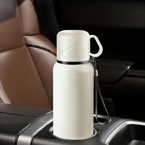 Double wall vacuum Leakproof stainless steel wide mouth insulated water bottle;tea tumbler with infuser,cup,lid;smart thermoses hot drinks;thermal flask ice coffee with led digital temperature display - Image 2