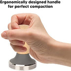 Coffee Tamper and Tamping Mat Set, 58 mm Tamper with Beechwood Handle and Oversized Silicone Tamper Mat, Dust Coffee Tamper Station Pad for Home Barista, Grey (58mm / 2.28in Tamper) - Image 4