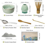8-Piece Matcha Whisk Set, Ceramic Bowl and Sifter, Matcha Crystal - Image 2
