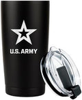 Military Gift Shop 20oz US Army Tumbler, Double-Walled Insulated Steel USA Coffee Mug with Lid-Army 20oz Tumbler by Military+Gift+Shop