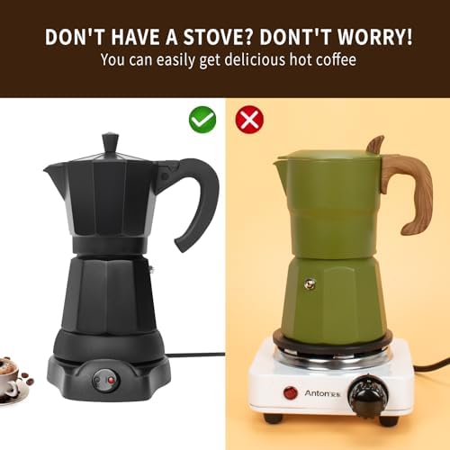 LAOION 6 Cup Electric Moka Pot, 300ml Portable Espresso Maker - Image 3