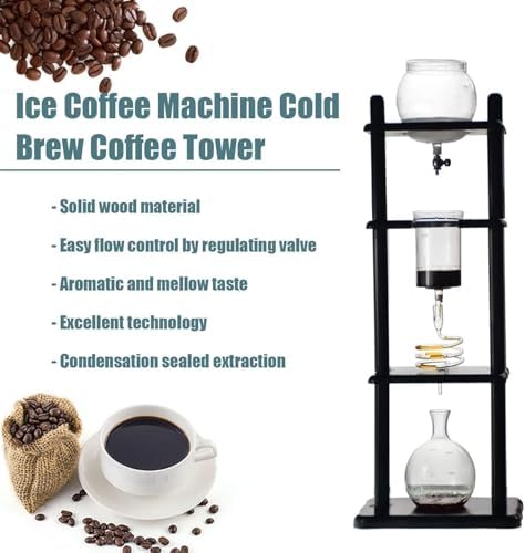 1000ml Cold Brew Drip Tower, Glass Coffee Dripper Maker, Slow Drip Japanese Cold Brew Maker, Detachable Glass Cold Brew Maker with Reusable Drip Filter, Coffee Lover - Image 7